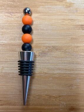 Orange & Black Wine Stopper